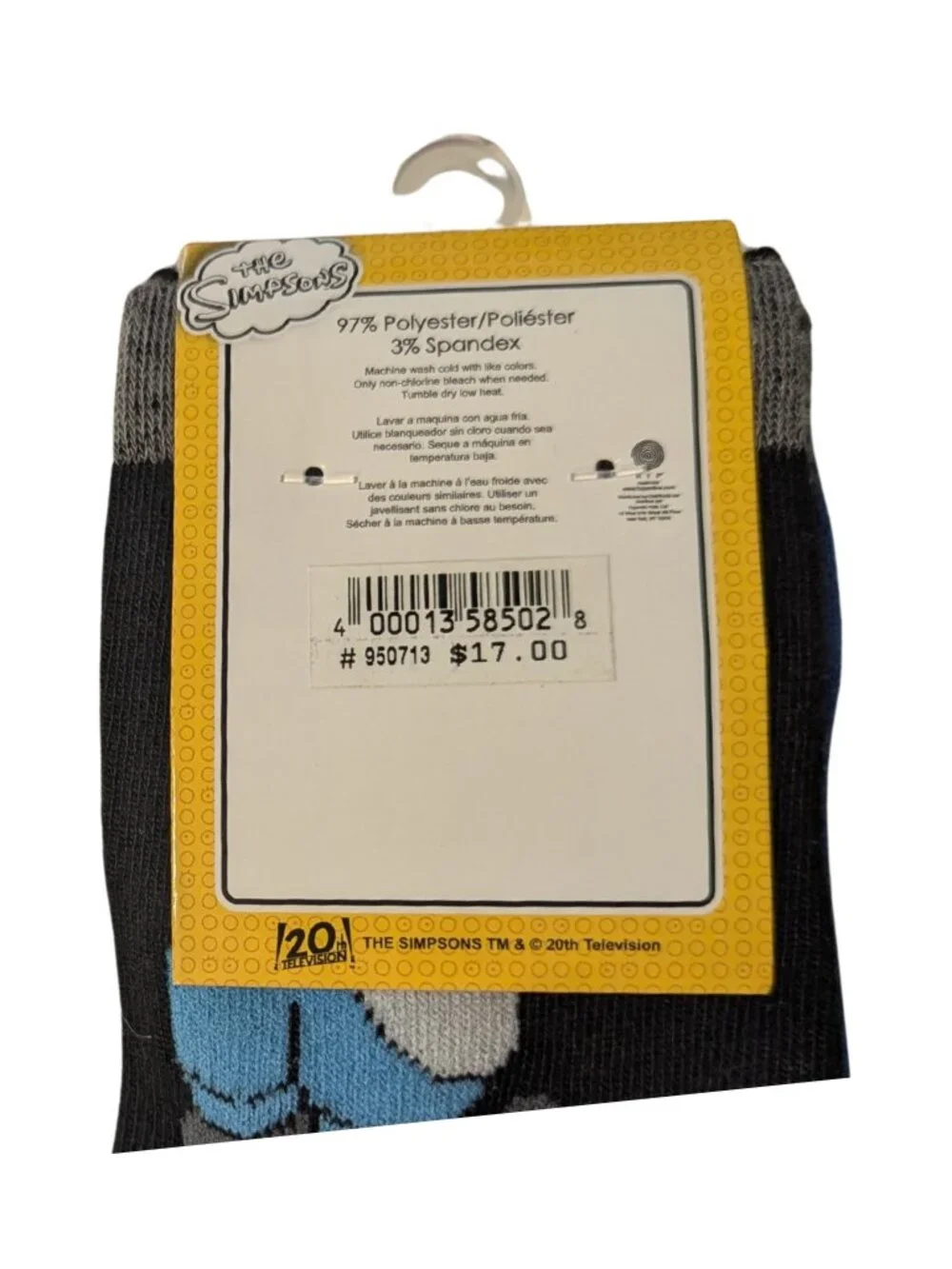 NWT The Simpsons 3 Pair Crew Socks Men’s Shoe Size 6-12 2 Black 1 Blue